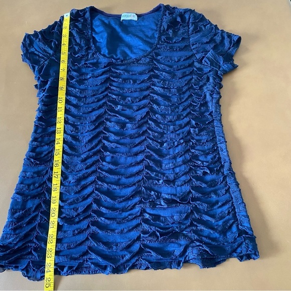 Georgia Rylie Ruffle Short Sleeve Top Size M - Picture 9 of 9